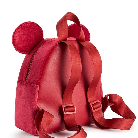 Disney Bioworld Minnie Mouse Quilted Velvet Mini Backpack Nwt - Picture 2 of 3